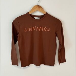 New The Sunday Collective Kids 8y Long Sleeve Tee Shirt Cinnamon Print Soft Silt